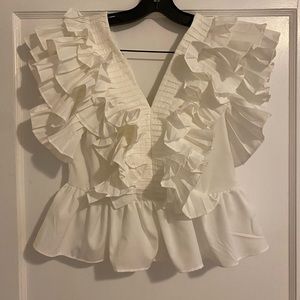 Ashore Shop White Ruffle Blouse